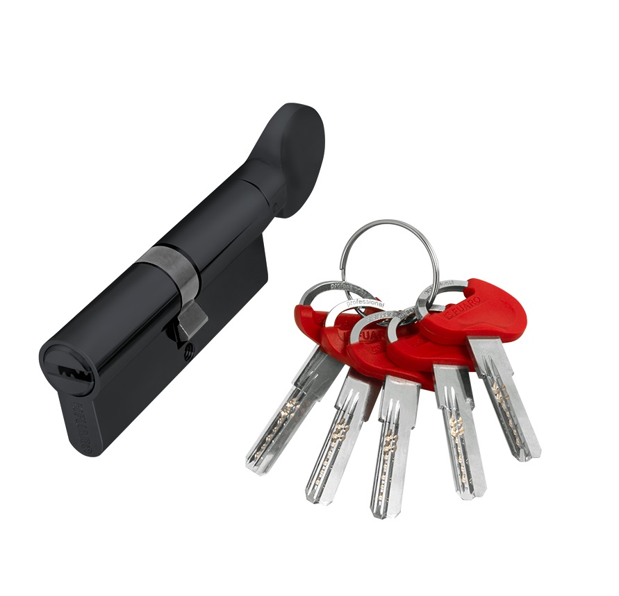 Цилиндр ФУАРО D-PRO5002Knob60(25+10+25) BL черный 5Key