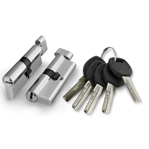 Цилиндр ПУНТО (A202/80) A2002Knob80(35+10+35) с вертушкой SN никель