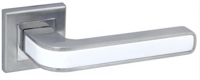 Ручка дверная PIEZA Q360 WHITE / CHROME (Хром/Белый) ADDEN BAU